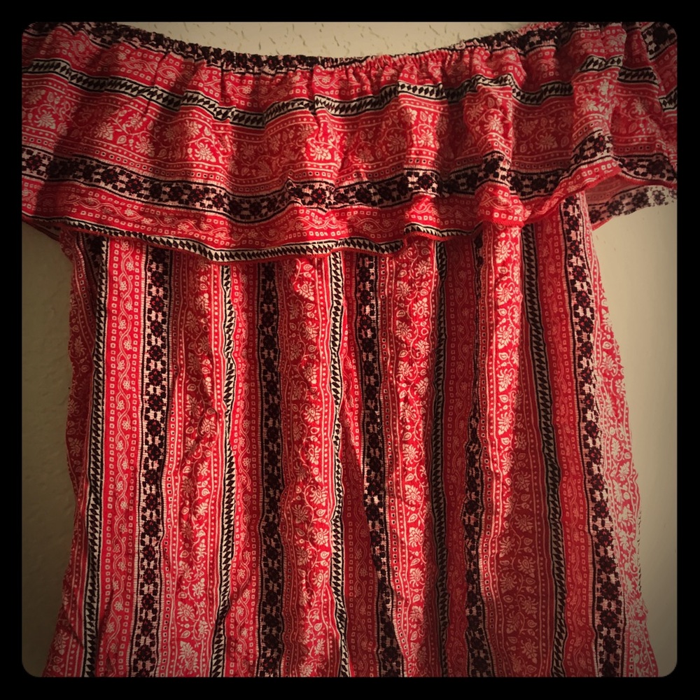 Red off the shoulder top